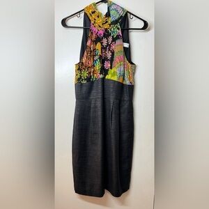 Trina Turk Silk Blend It’s A Vibe Retro Psychedelic Floral Halter A Line Dress 2